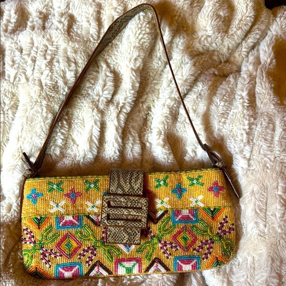 Colorful Hand Beaded Lined Shoulder Bag with inner zip pocket GORGEOUS! Quality! - Picture 1 of 16